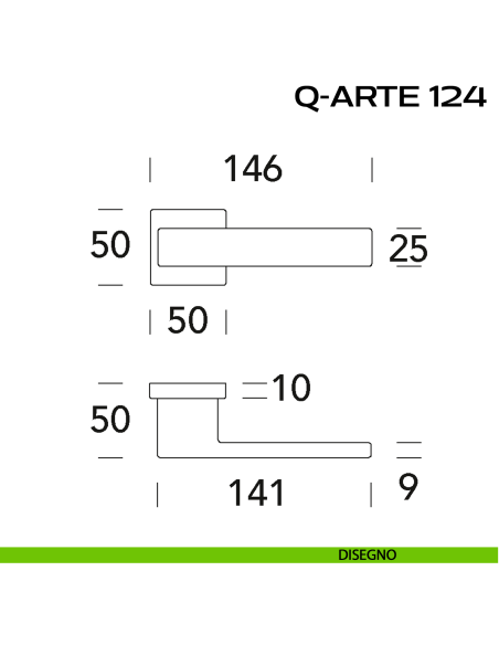 Maniglia per porta Q-Arte 124 Reguitti disegno