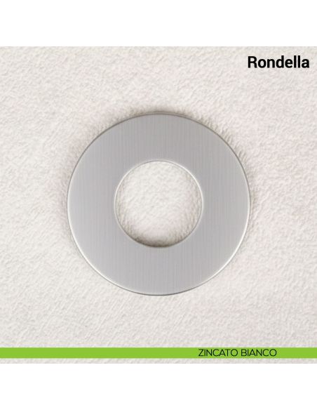 Rondella diametro 24 mm per foro maniglia fino a diametro 20 mm per maniglie Nuda Verum Italy - zincato bianco