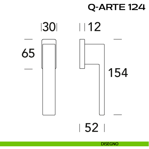 Maniglia per finestra martellina 124 Q-Arte Reguitti disegno