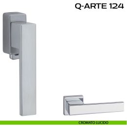 Maniglia per finestra DK con pulsante su placca Q-Arte 124 Reguitti 2