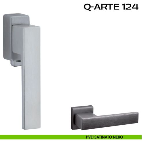 Maniglia per finestra martellina DK con chiave Q-Arte 124 Reguitti pvd nero
