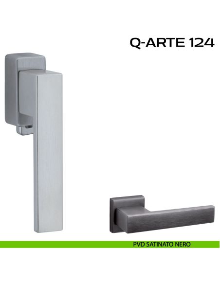 Maniglia per finestra martellina DK con chiave Q-Arte 124 Reguitti pvd nero