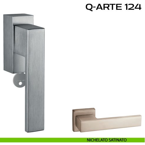 Maniglia per finestra martellina DK con chiave con funzione TBT Q-Arte 124 Reguitti nichel