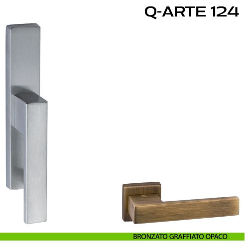 Maniglia per finestra cremonese Q-Arte 124 Reguitti bronzato graffiato opaco