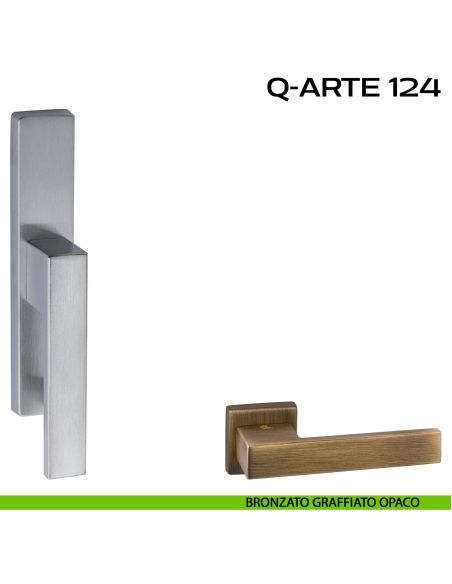 Maniglia per finestra cremonese Q-Arte 124 Reguitti bronzato graffiato opaco