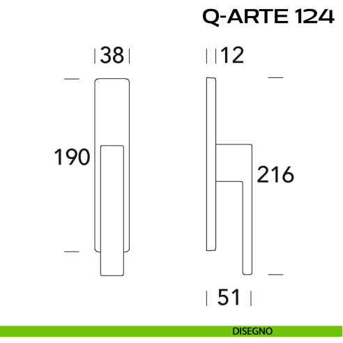 Maniglia per finestra cremonese Q-Arte 124 Reguitti disegno