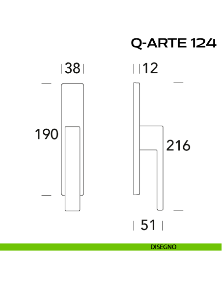 Maniglia per finestra cremonese Q-Arte 124 Reguitti disegno