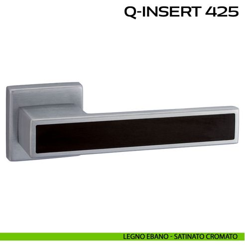 Maniglia in legno per porta Q-Insert 425 Reguitti cromo satinato - legno ebano