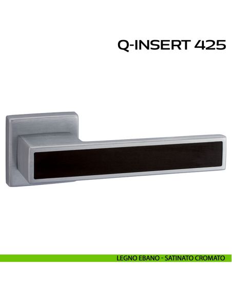 Maniglia in legno per porta Q-Insert 425 Reguitti cromo satinato - legno ebano