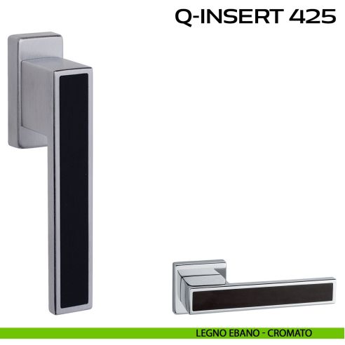 Maniglia in legno per finestra martellina Q-Insert 425 Reguitti lucido - legno ebano