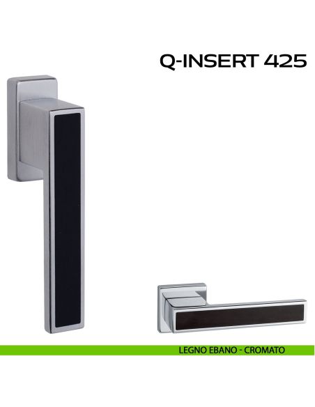 Maniglia in legno per finestra martellina Q-Insert 425 Reguitti lucido - legno ebano