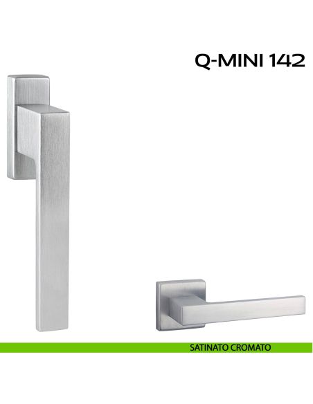 Maniglia per finestra martellina DK stretta Q-Mini 142 Reguitti satinato cromato
