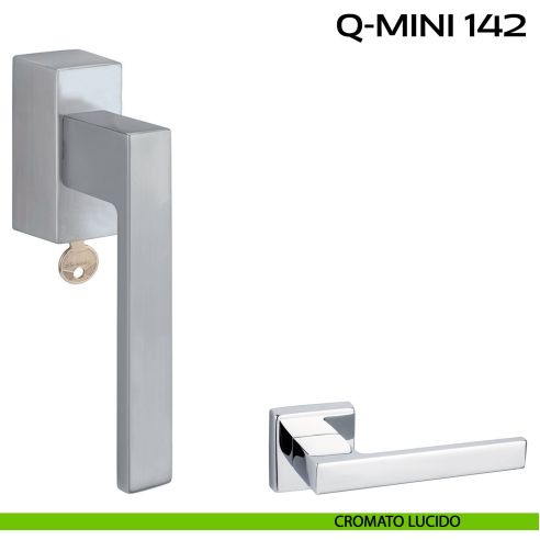 Maniglia per finestra martellina DK con chiave Q-Mini 142 Reguitti lucido