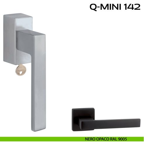 Maniglia per finestra martellina DK con chiave Q-Mini 142 Reguitti nero