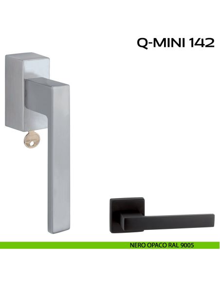 Maniglia per finestra martellina DK con chiave Q-Mini 142 Reguitti nero