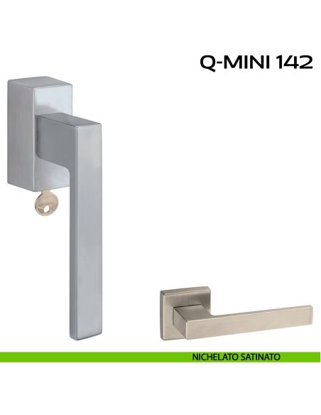 Maniglia per finestra martellina DK con chiave Q-Mini 142 Reguitti nichel
