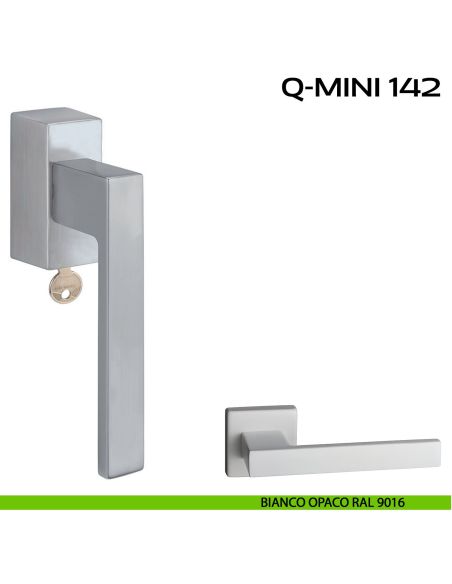 Maniglia per finestra martellina DK con chiave Q-Mini 142 Reguitti bianco