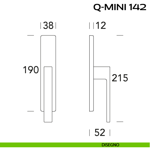 Maniglia per finestra cremonese Q-Mini 142 Reguitti disegno