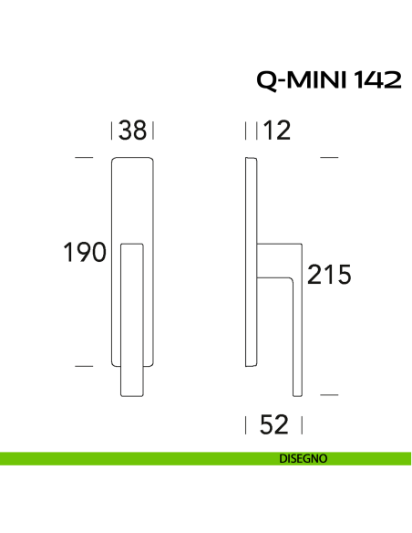 Maniglia per finestra cremonese Q-Mini 142 Reguitti disegno