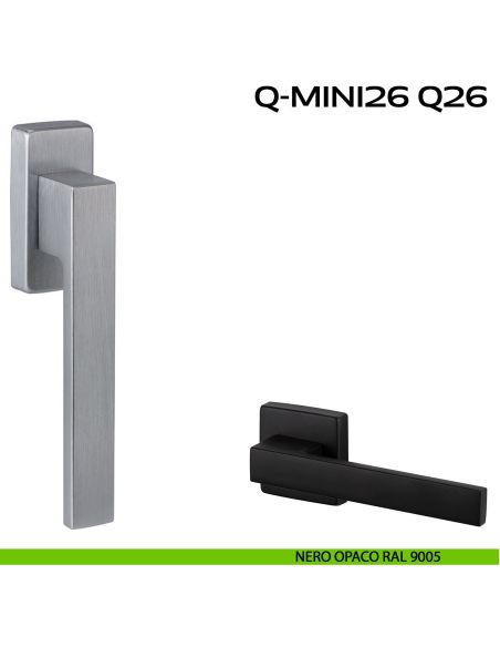 Maniglia ribassata per finestra martellina Q26 Q-Mini26 Reguitti nero