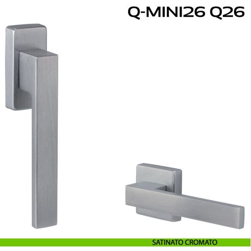 Maniglia ribassata per finestra martellina Q26 Q-Mini26 Reguitti satinato cromato