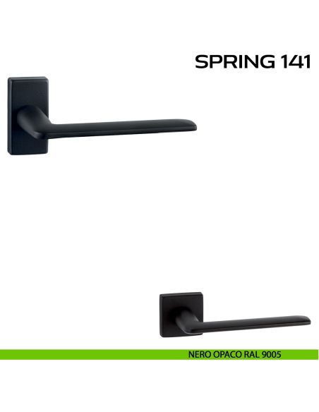 Maniglia per porta Spring 141 Q. Reguitti con rosetta rettangolare
