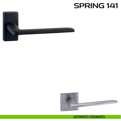 Maniglia per porta Spring 141 Q. Reguitti con rosetta rettangolare