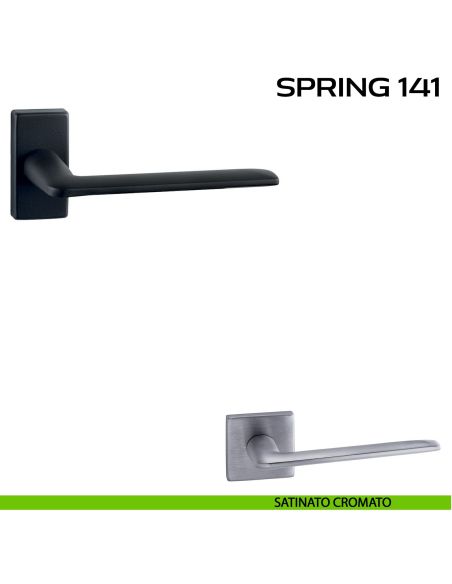 Maniglia per porta Spring 141 Q. Reguitti con rosetta rettangolare
