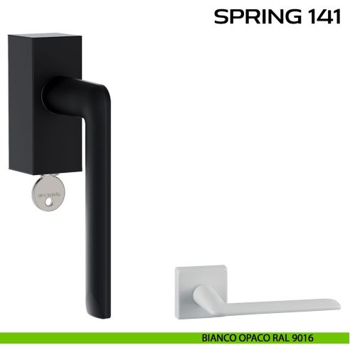 Maniglia per finestra martellina DK con chiave Spring 141 Q. Reguitti bianco