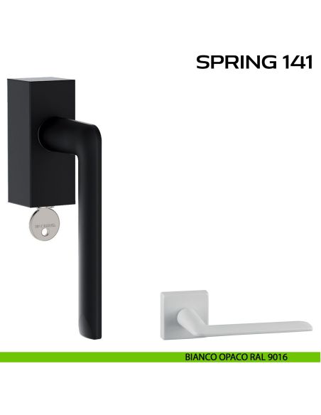 Maniglia per finestra martellina DK con chiave Spring 141 Q. Reguitti bianco