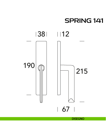 Maniglia per finestra cremonese Spring 141 Q. Reguitti disegno