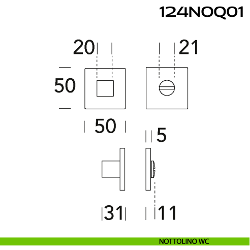 Nottolino WC quadrato Q01 Reguitti