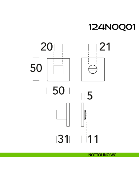 Nottolino WC quadrato Q01 Reguitti