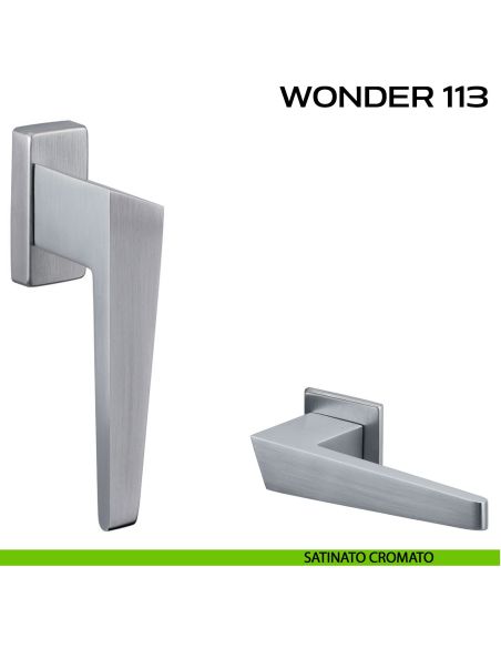 Maniglia per finestra martellina Wonder 113 Reguitti satinato cromato