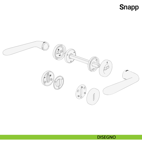 Maniglia porta Snapp Verum Italy realizzata in plastica riciclata - disegno