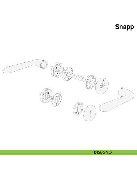 Maniglia porta Snapp Verum Italy realizzata in plastica riciclata - disegno