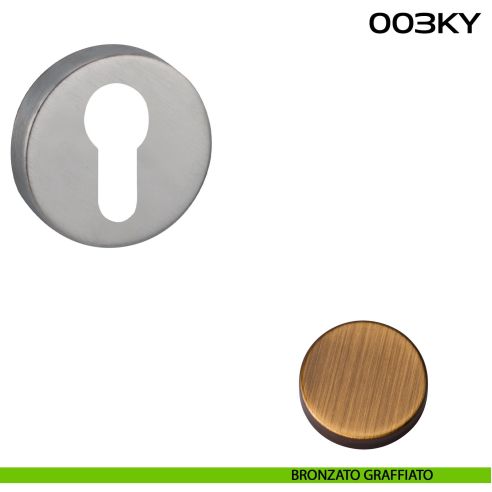 Bocchetta foro yale tonda 003 Reguitti bronzato graffiato