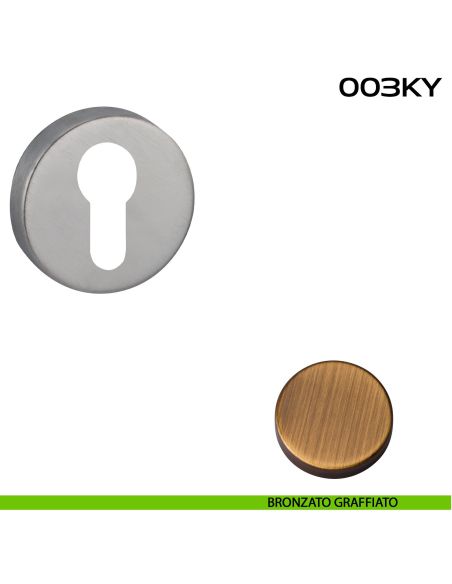 Bocchetta foro yale tonda 003 Reguitti bronzato graffiato