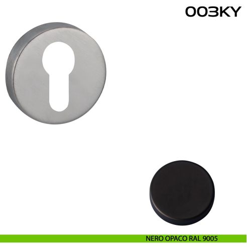 Bocchetta foro yale tonda 003 Reguitti nero opaco ral 9005