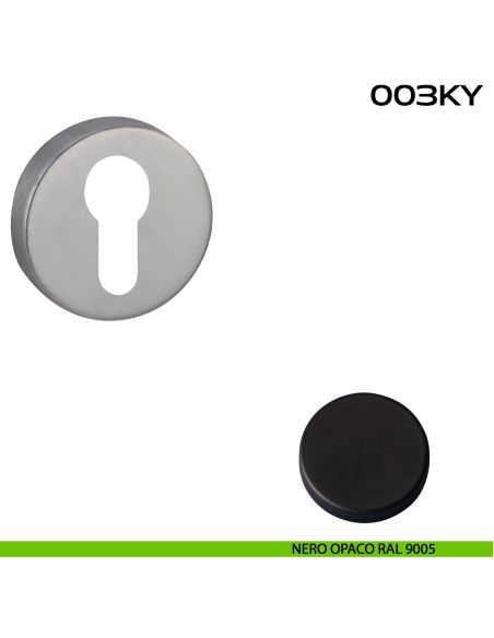 Bocchetta foro yale tonda 003 Reguitti nero opaco ral 9005