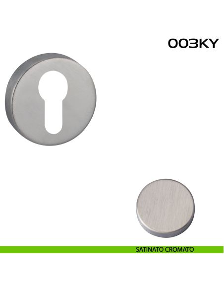 Bocchetta foro yale tonda 003 Reguitti satinato cromato