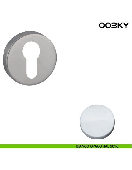 Bocchetta foro yale tonda 003 Reguitti bianco opaco ral 9016
