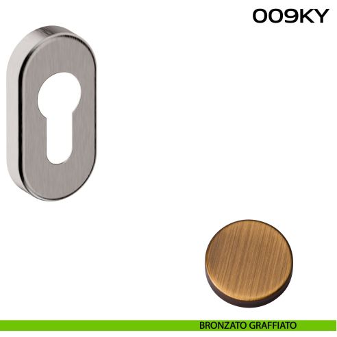 Bocchetta foro yale ovale 009 Reguitti bronzato graffiato