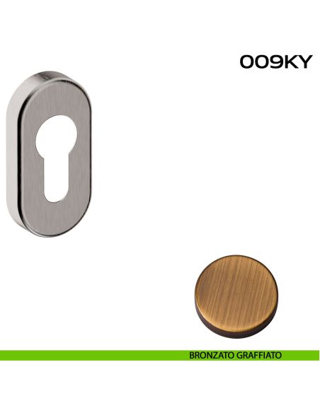 Bocchetta foro yale ovale 009 Reguitti bronzato graffiato