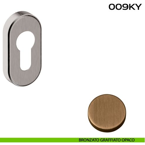 Bocchetta foro yale ovale 009 Reguitti bronzato graffiato