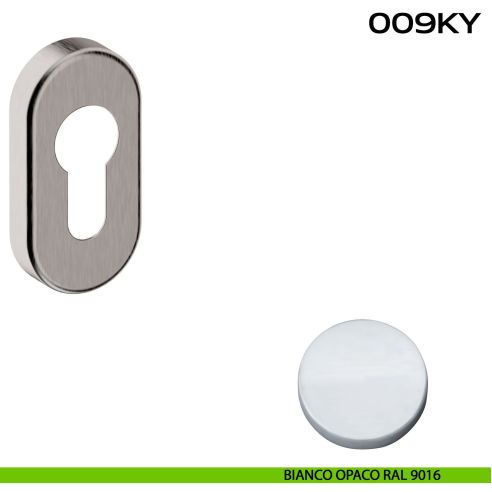 Bocchetta foro yale ovale 009 Reguitti bianco opaco ral 9016
