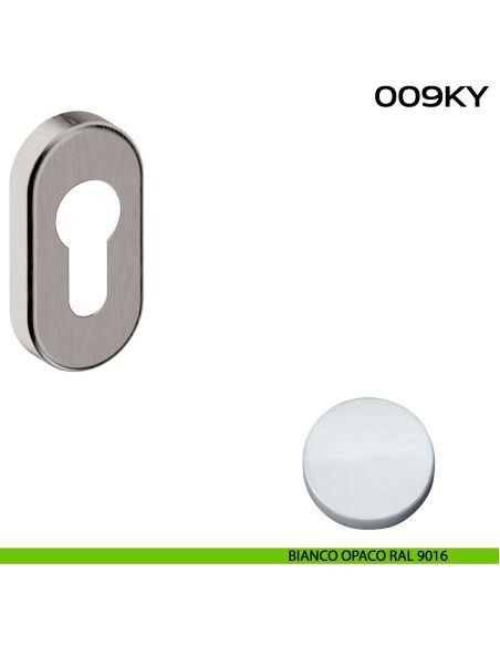 Bocchetta foro yale ovale 009 Reguitti bianco opaco ral 9016
