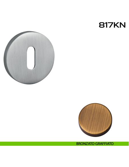 Bocchetta foro chiave tonda 817 Reguitti bronzato graffiato