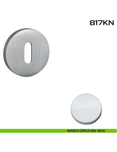 Bocchetta foro chiave tonda 817 Reguitti bianco opaco ral 9016