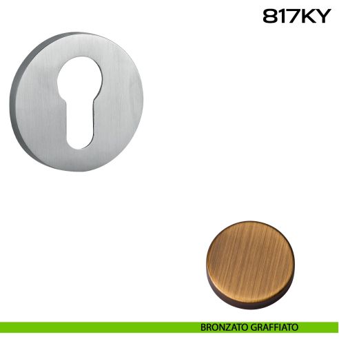 Bocchetta foro yale tonda 817 Reguitti bronzato graffiato